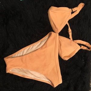 Orange ribbed bikini